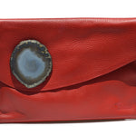 Bolso clutch modelo perlita rojo - ágata gris